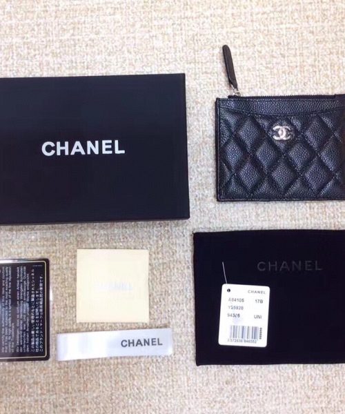 1:1 Replica Chanel CO-CO Chanel 19 Pouch 11.5cm/4.5in Silver Hardware For Women Black