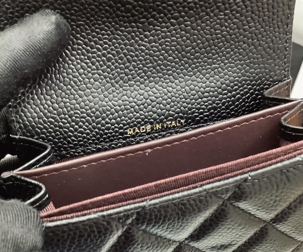 1:1 Replica Chanel CO-CO Classic Card Holder 11cm/4.4in Gold Hardware For Women Black - Image 9