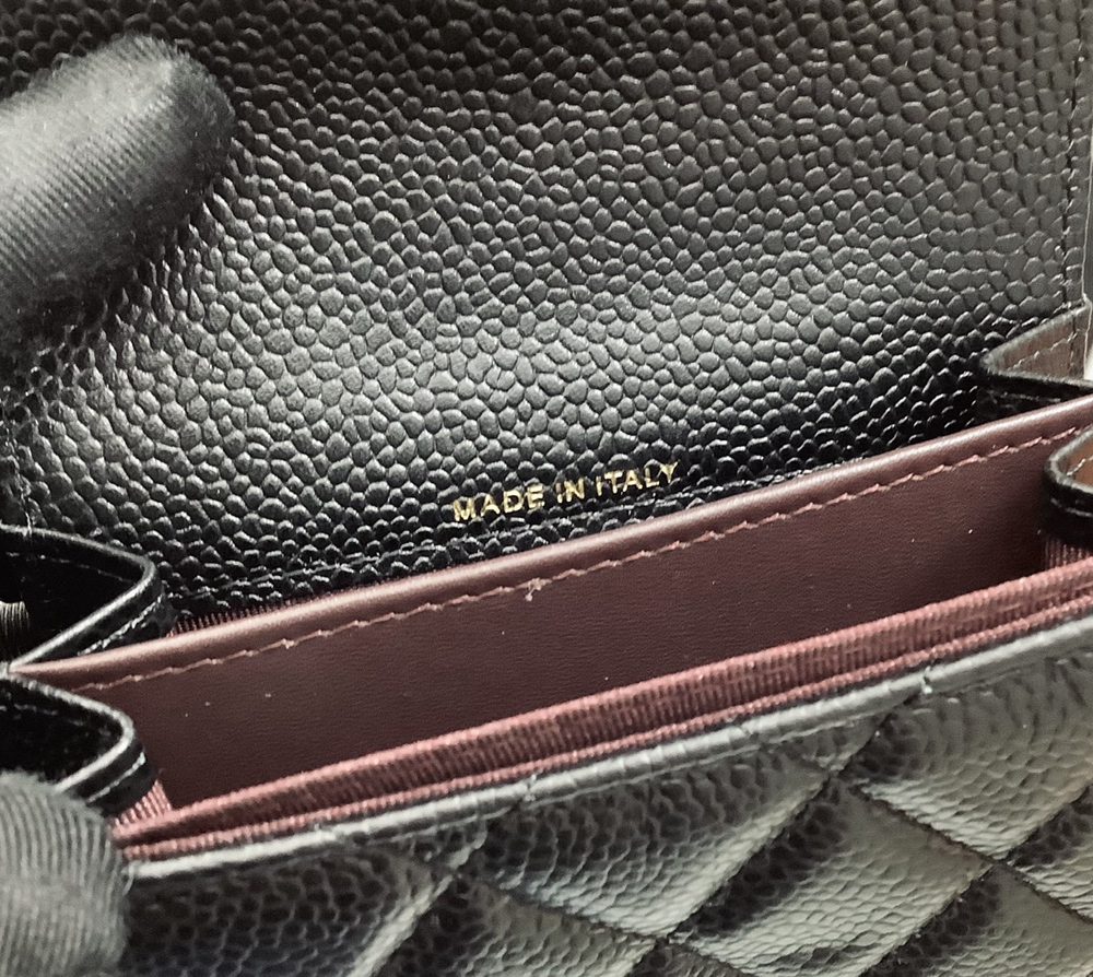 1:1 Replica Chanel CO-CO Classic Card Holder 11cm/4.4in Gold Hardware For Women Black