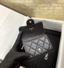 1:1 Replica Chanel CO-CO Classic Card Holder 11cm/4.4in Gold Hardware For Women Black
