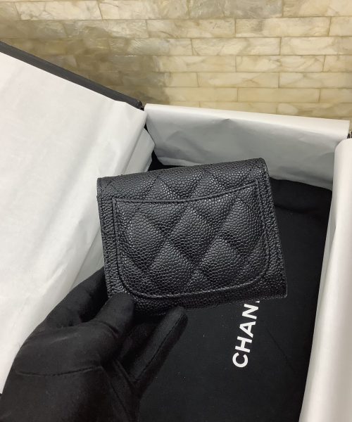 1:1 Replica Chanel CO-CO Classic Card Holder 11cm/4.4in Silver Hardware For Women Black AP0214 Y01480 C3906