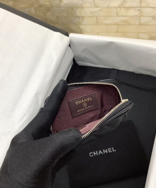1:1 Replica Chanel CO-CO Classic Card Holder 19cm/7.5in Gold Hardware For Women Black