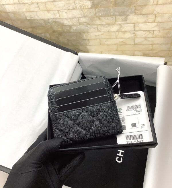 Chanel CO-CO Classic Card Holder 19cm/7.5in Gold Hardware For Women Black