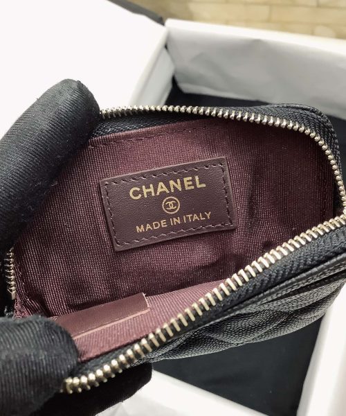 1:1 Replica Chanel CO-CO Classic Card Holder 19cm/7.5in Gold Hardware For Women Black