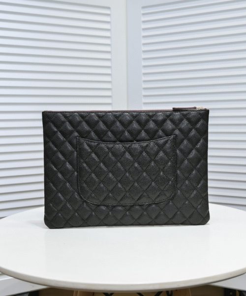 1:1 Replica Chanel CO-CO Classic Pouch 27cm/10.6in Gold Toned Hardware For Women Black A82545 Y04059 C3906