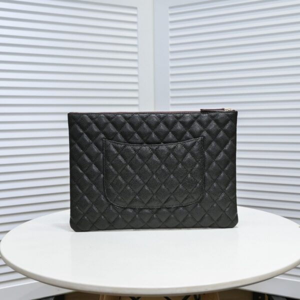 Chanel CO-CO Classic Pouch 27cm/10.6in Gold Toned Hardware For Women Black A82545 Y04059 C3906