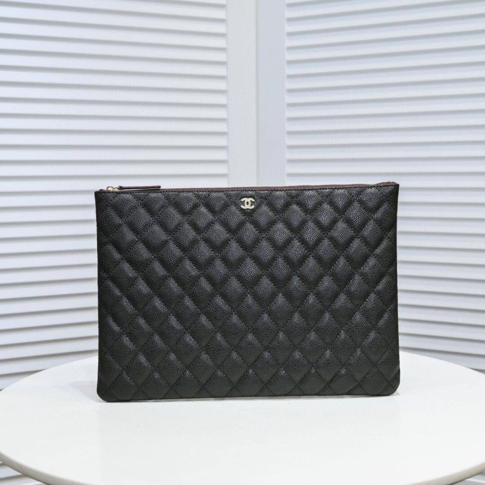 1:1 Replica Chanel CO-CO Classic Pouch 27cm/10.6in Gold Toned Hardware For Women Black A82545 Y04059 C3906
