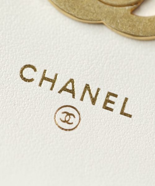 1:1 Replica Chanel CO-CO Clutch With Chain 9.5cm/3.7in Gold Toned Hardware For Women White