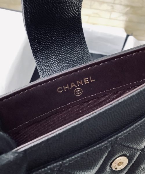 1:1 Replica Chanel CO-CO Flap Pouch Wallet 19cm/7.2in Silver Hardware For Women Black