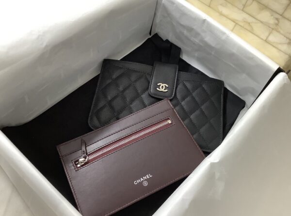 Chanel CO-CO Flap Pouch Wallet 19cm/7.2in Silver Hardware For Women Black