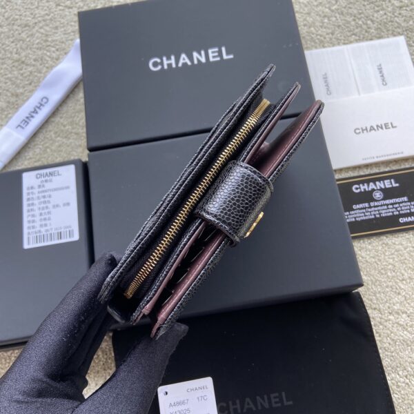 Chanel CO-CO Flap Wallet 15cm/5.9in Gold Hardware For Women Black