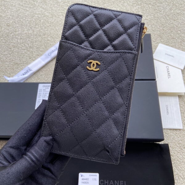 Chanel CO-CO Mini Pouch Wallet 19.5cm/7.7in Gold Hardware For Women Black