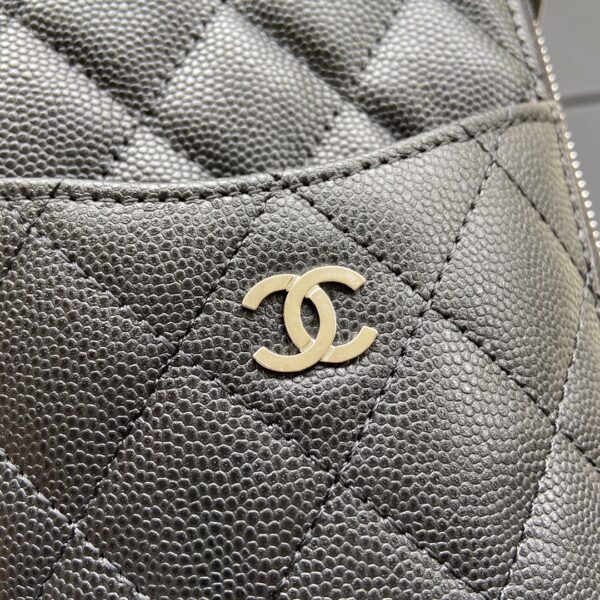 Chanel CO-CO Mini Pouch Wallet 19.5cm/7.7in Silver Hardware For Women Black