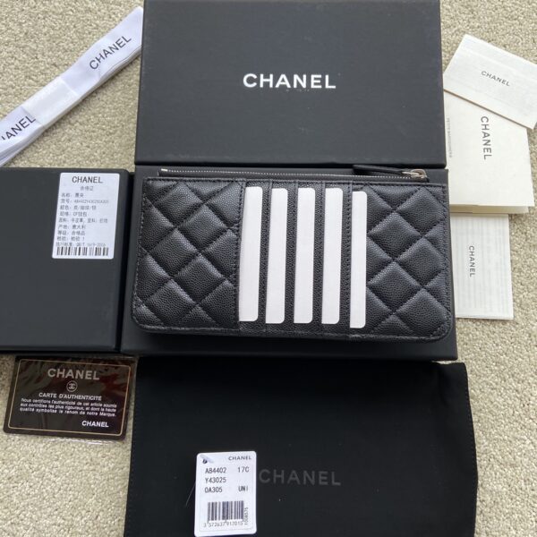 Chanel CO-CO Mini Pouch Wallet 19.5cm/7.7in Silver Hardware For Women Black