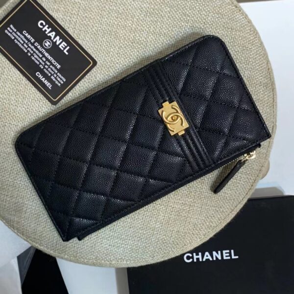 Chanel CO-CO Mini Pouch Wallet 19cm/7.5in Gold Hardware For Women Black