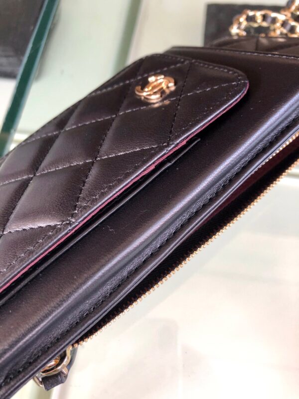 Chanel CO-CO Mini Pouch Wallet 19cm/7.5in Gold Hardware For Women Black