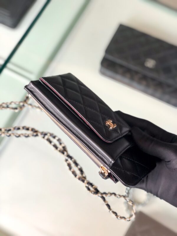 Chanel CO-CO Mini Pouch Wallet 19cm/7.5in Gold Hardware For Women Black