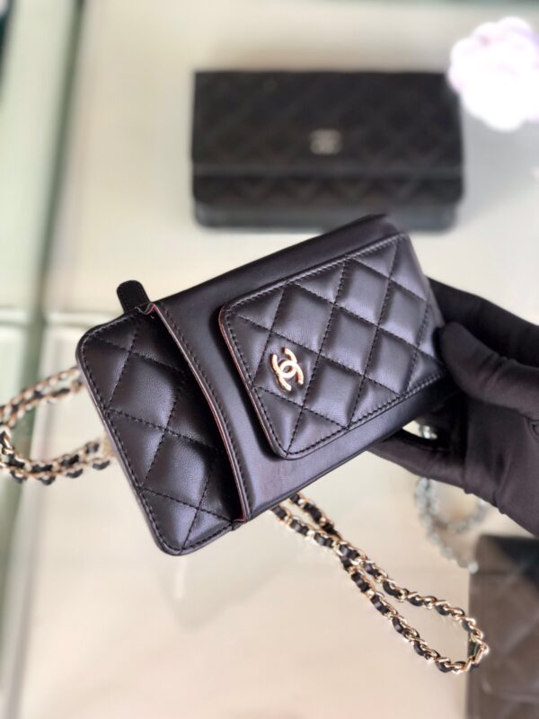 Chanel CO-CO Mini Pouch Wallet 19cm/7.5in Gold Hardware For Women Black
