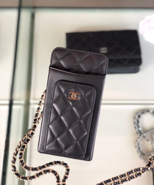 Chanel CO-CO Mini Pouch Wallet 19cm/7.5in Gold Hardware For Women Black