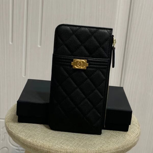 Chanel CO-CO Mini Pouch Wallet 19cm/7.5in Gold Hardware For Women Black