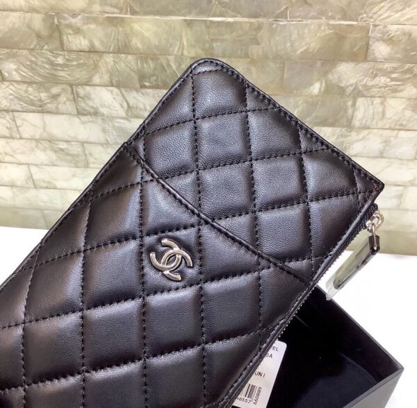 Chanel CO-CO Mini Pouch Wallet 19cm/7.5in Silver Hardware For Women Black