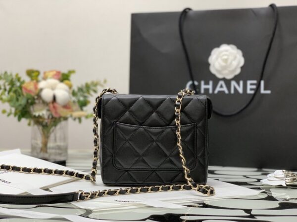 Chanel CO-CO Small Box Bag 15cm/5.9in Gold Hardware For Women Black