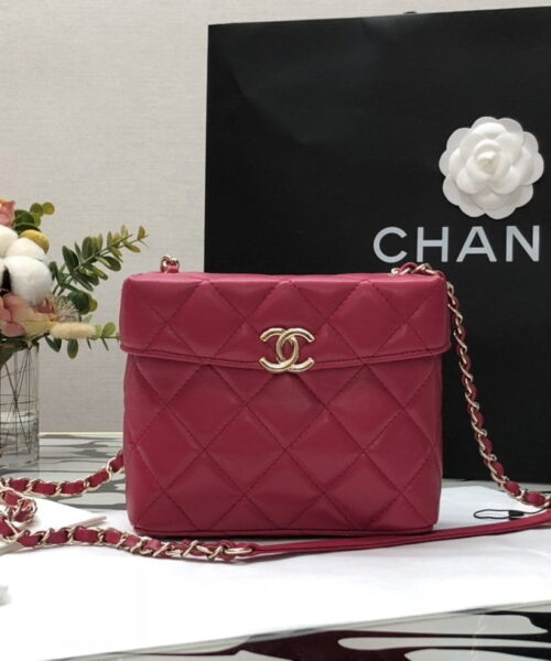 Chanel CO-CO Small Box Bag 15cm/5.9in Gold Hardware For Women Red