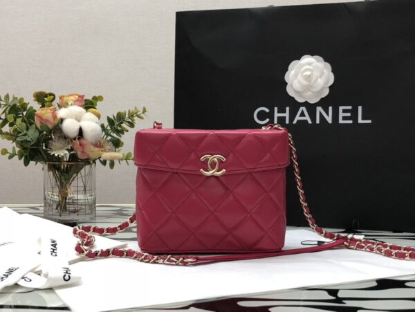 Chanel CO-CO Small Box Bag 15cm/5.9in Gold Hardware For Women Red