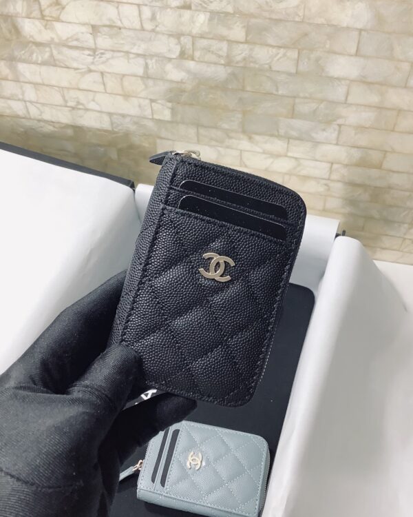 Chanel CO-CO Small Card Holder Wallet 11cm/4.3in Gold Hardware For Women Black