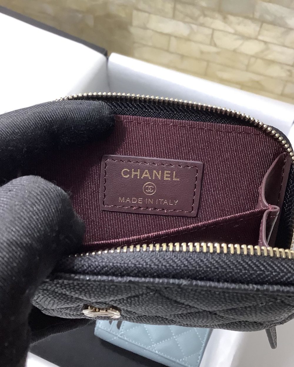 1:1 Replica Chanel CO-CO Small Card Holder Wallet 11cm/4.3in Gold Hardware For Women Black