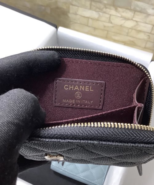 1:1 Replica Chanel CO-CO Small Card Holder Wallet 11cm/4.3in Gold Hardware For Women Black