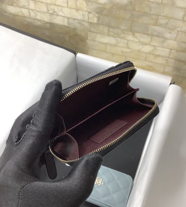 Chanel CO-CO Small Card Holder Wallet 11cm/4.3in Gold Hardware For Women Black