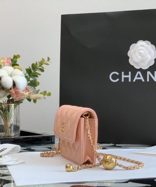 1:1 Replica Chanel CO-CO Wallet On Chain 10cm/3.9in Gold Hardware For Women White