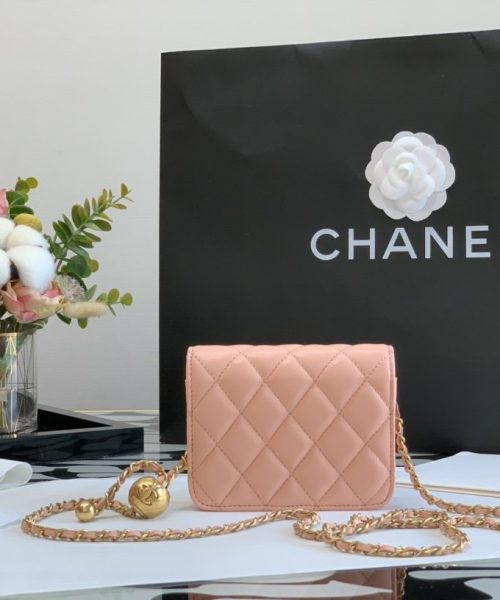 1:1 Replica Chanel CO-CO Wallet On Chain 10cm/3.9in Gold Hardware For Women White