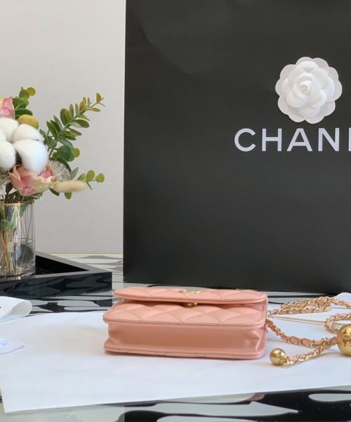 1:1 Replica Chanel CO-CO Wallet On Chain 10cm/3.9in Gold Hardware For Women White