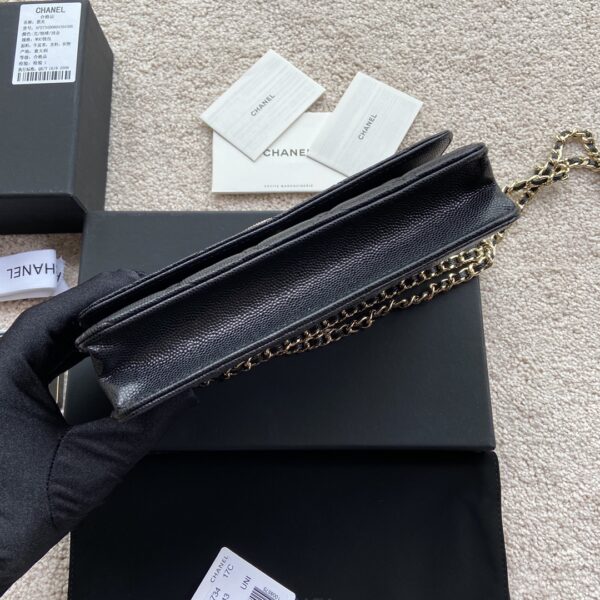 Chanel CO-CO Wallet On Chain 20cm/7.9in Gold Hardware For Women Black