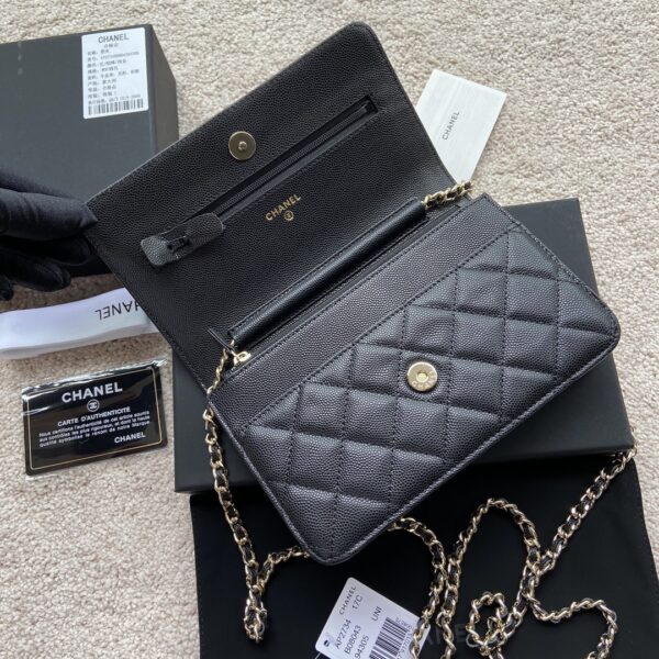 Chanel CO-CO Wallet On Chain 20cm/7.9in Gold Hardware For Women Black