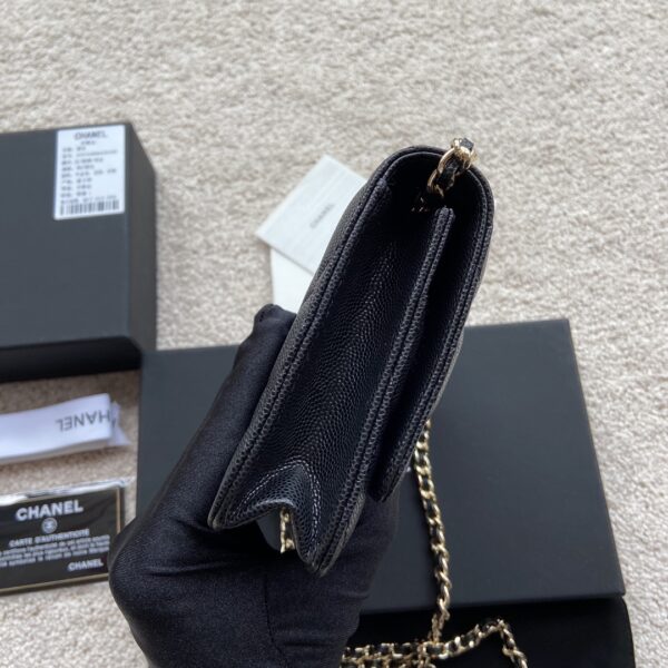 Chanel CO-CO Wallet On Chain 20cm/7.9in Gold Hardware For Women Black