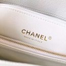 [REP 1:1] Chanel Coco Handle Quilted Lizard Handle Bag 24cm Caviar Leather Gold Hardware Spring/Summer Act 1 Collection, White