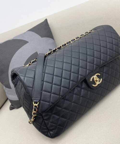 [REP 1:1] Chanel CoCo Luggage Gold Toned Hardware 46cm Black For Women