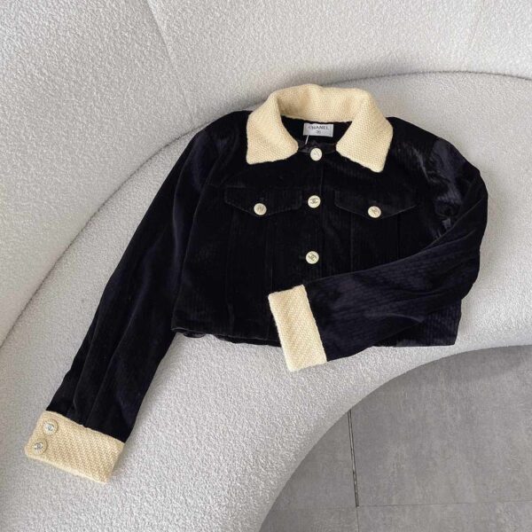 Chanel Crop Top Jacket Black For Women