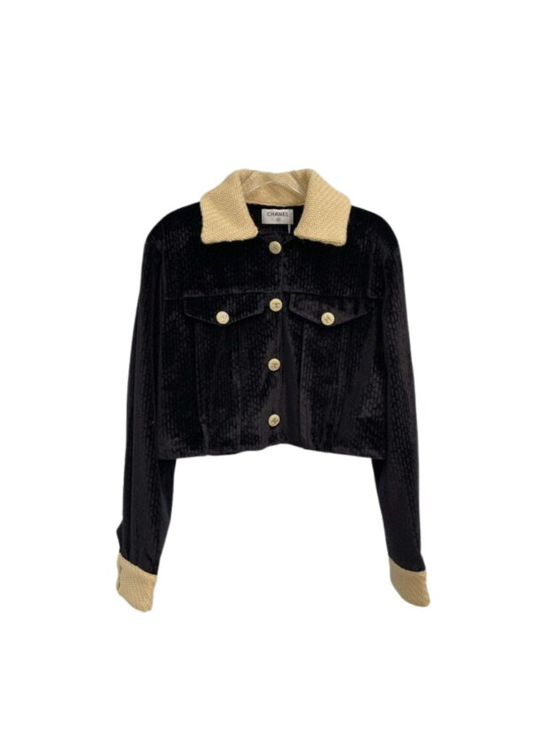 Chanel Crop Top Jacket Black For Women