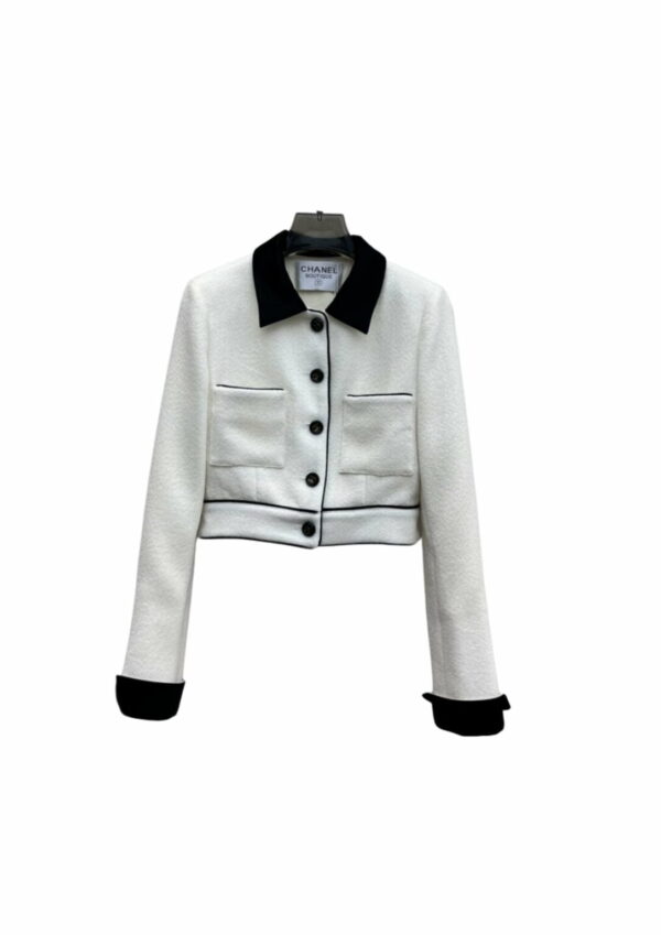 Chanel Crop Top Jacket White For Women