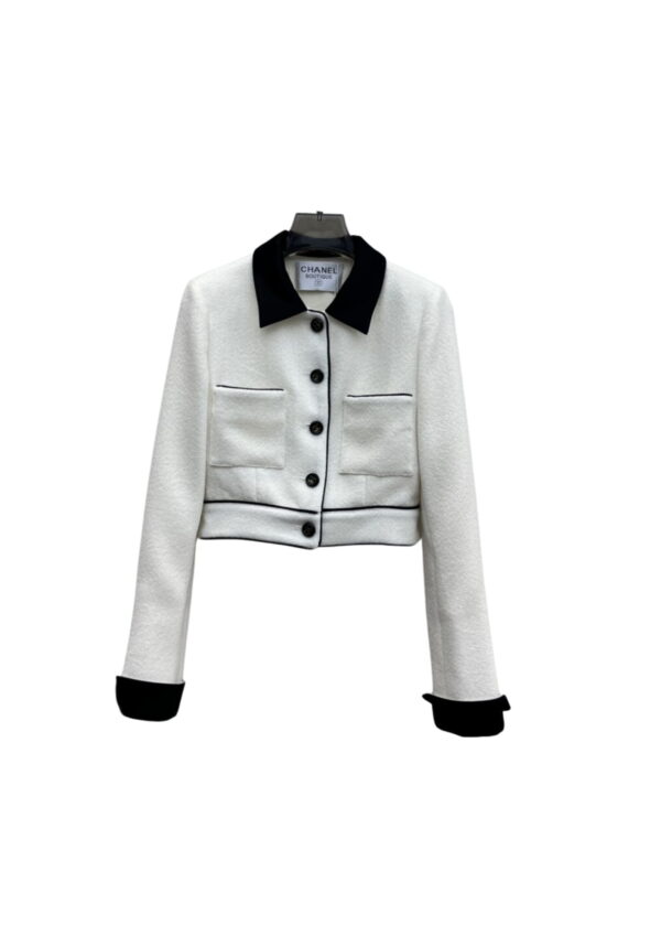 Chanel Crop Top Jacket White For Women