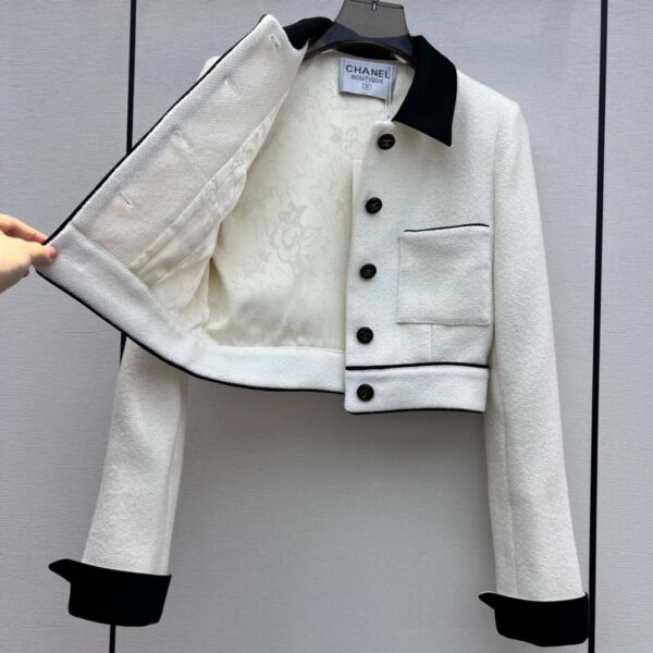 Chanel Crop Top Jacket White For Women