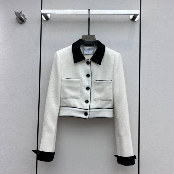 Chanel Crop Top Jacket White For Women