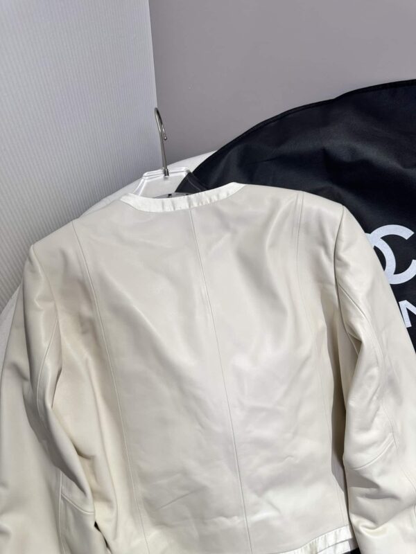 Chanel Cropped Neck Jacket White For Women