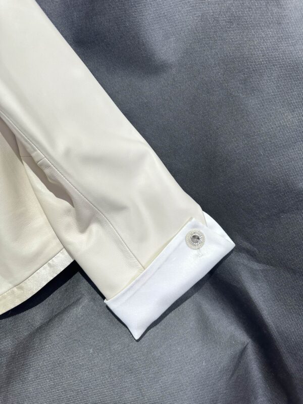 Chanel Cropped Neck Jacket White For Women