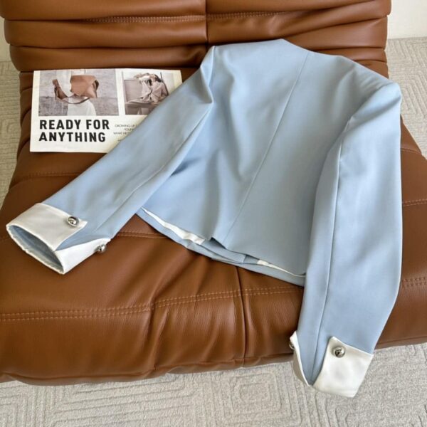 Chanel Croptop Cardigan Blue For Women