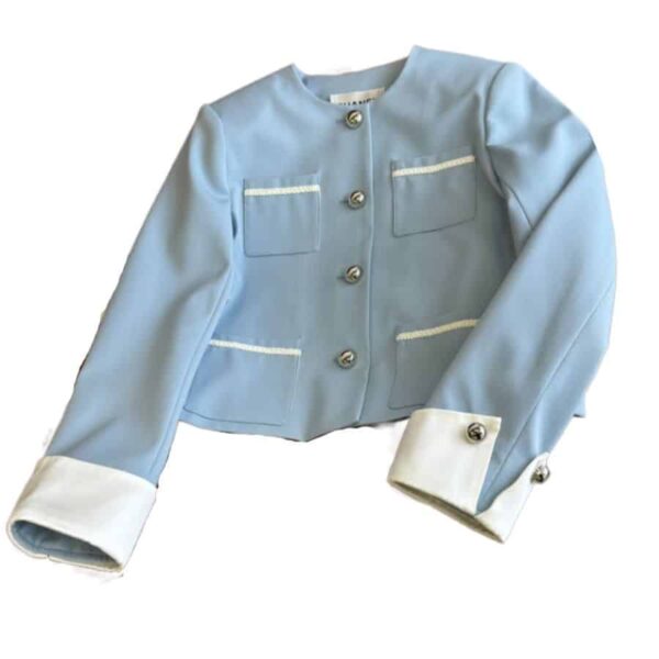 Chanel Croptop Cardigan Blue For Women
